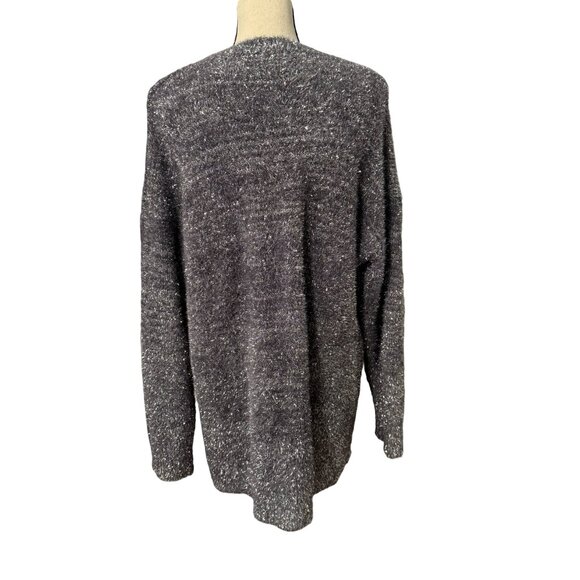 Anthropologie Gray & Silver Metallic Oversized Sweater Size M - Picture 4 of 5
